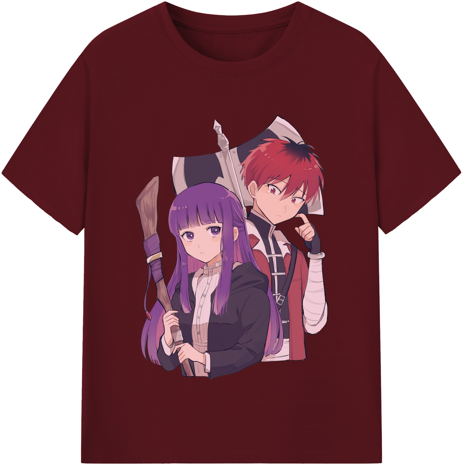 （画像用） 葬送のフリーレン Frieren 綿100％半袖Tシャツ（フロントプリント）